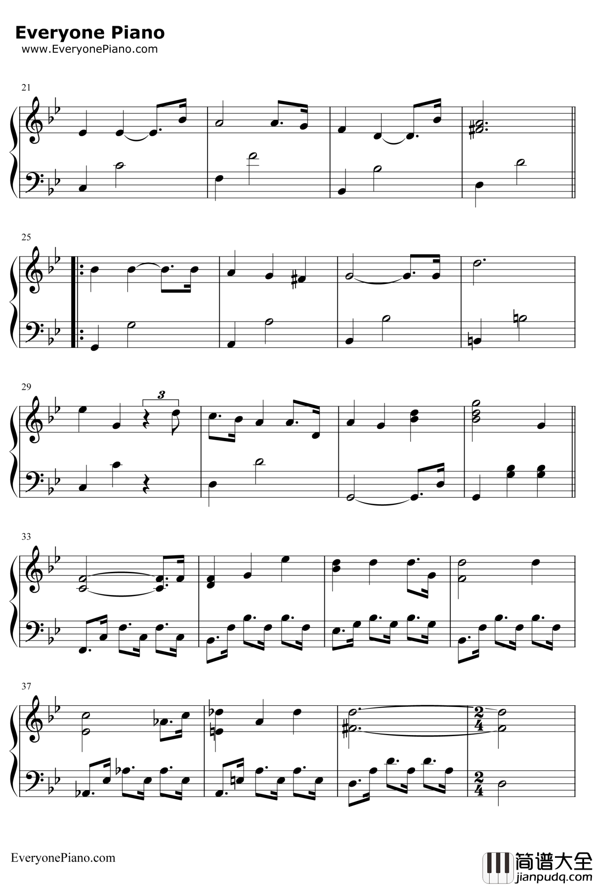 为了你钢琴谱_Ryu_冬日恋歌插曲