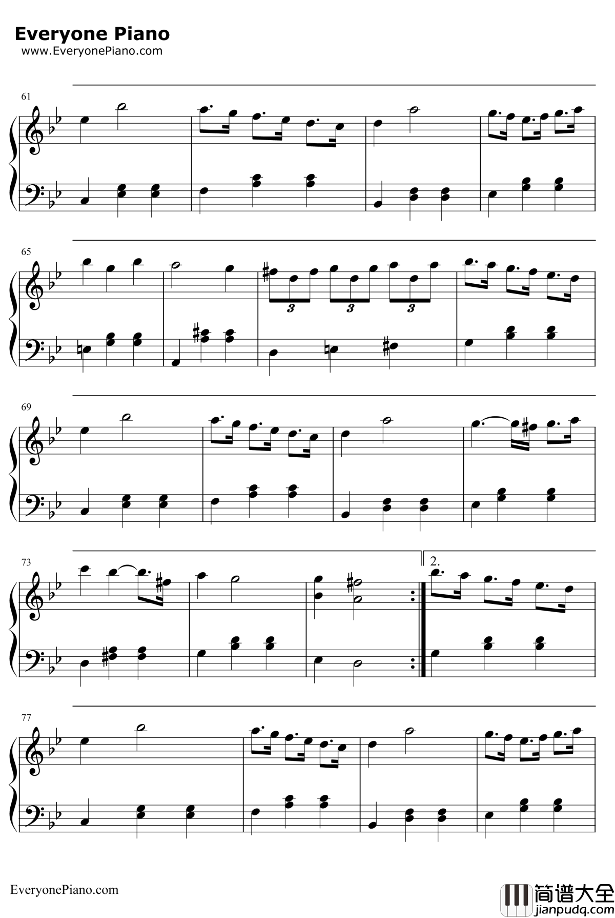 为了你钢琴谱_Ryu_冬日恋歌插曲