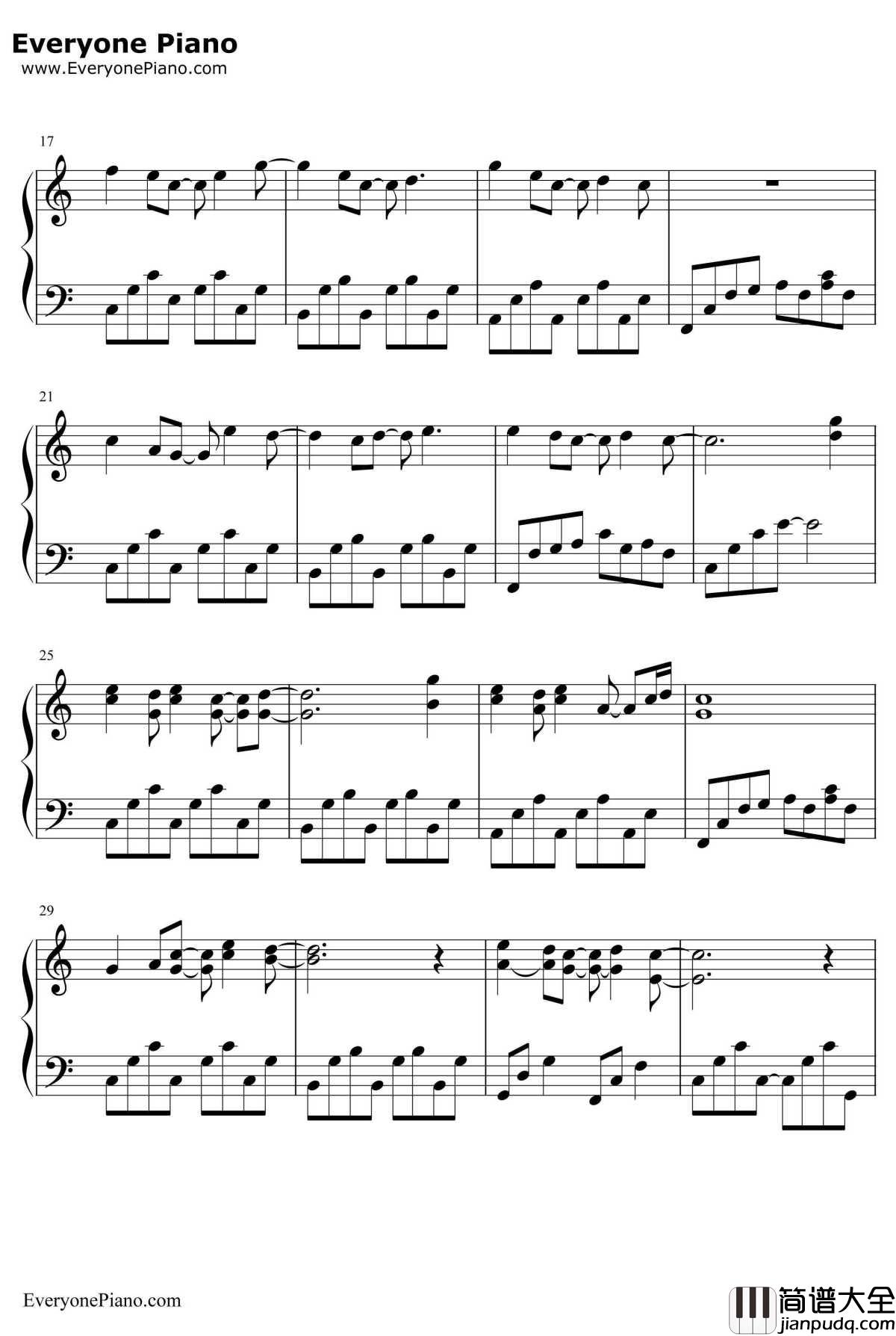 那些花儿钢琴谱_朴树