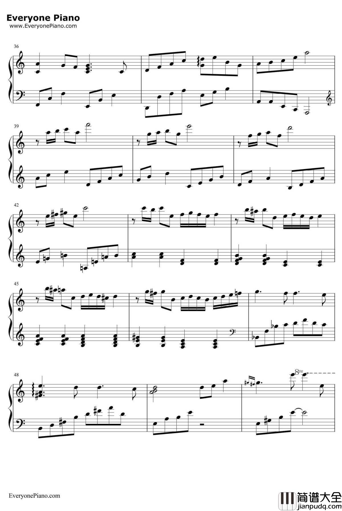 更替的四季钢琴谱_久石让JoeHisaishi宫崎骏_ChangingoftheSeasons