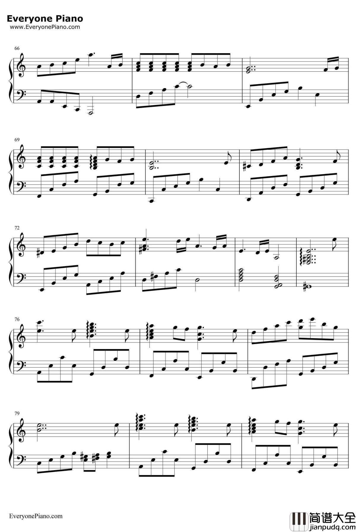 更替的四季钢琴谱_久石让JoeHisaishi宫崎骏_ChangingoftheSeasons