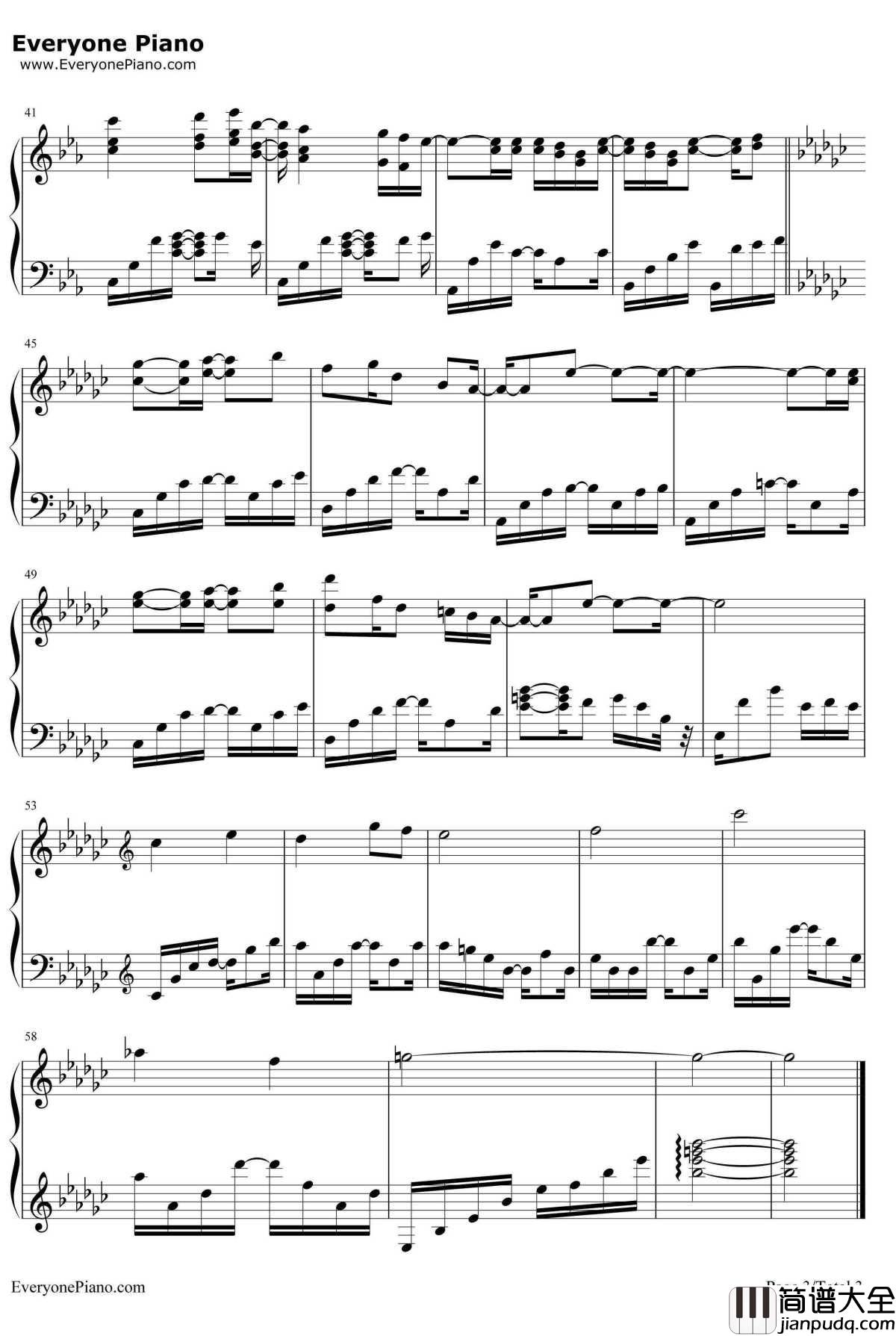 Brave_Song钢琴谱_多田葵_AngelBeats!片尾曲