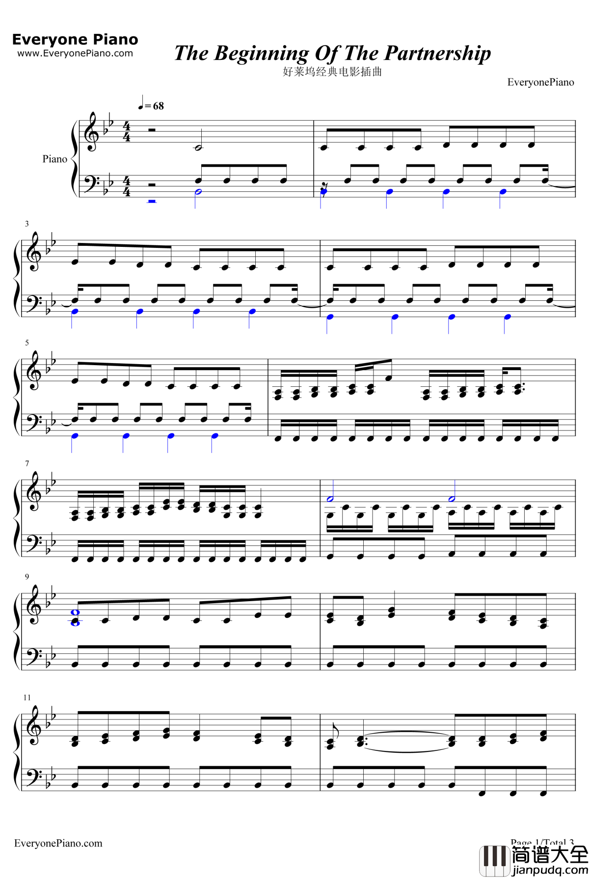 The_Beginning_of_the_Partnership钢琴谱_StephenWarbeck_莎翁情史OST