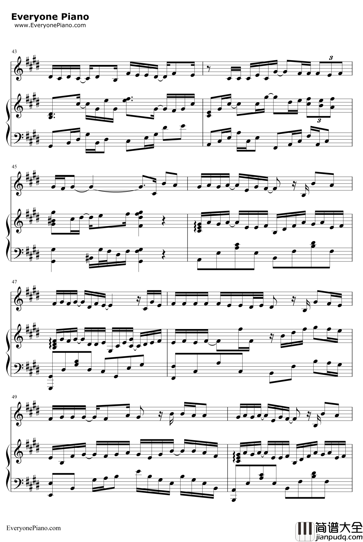 走着走着就散了钢琴谱_庄心妍_双世宠妃OST