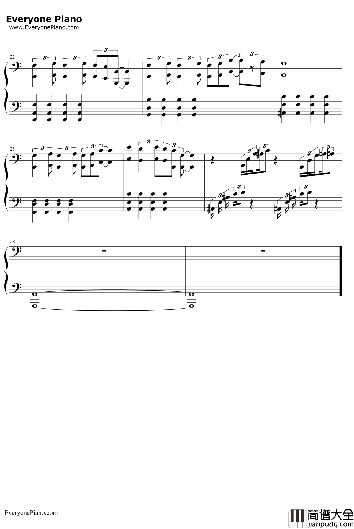 Main_Title_Theme_Westworld钢琴谱_RaminDjawadi_西部世界主题曲