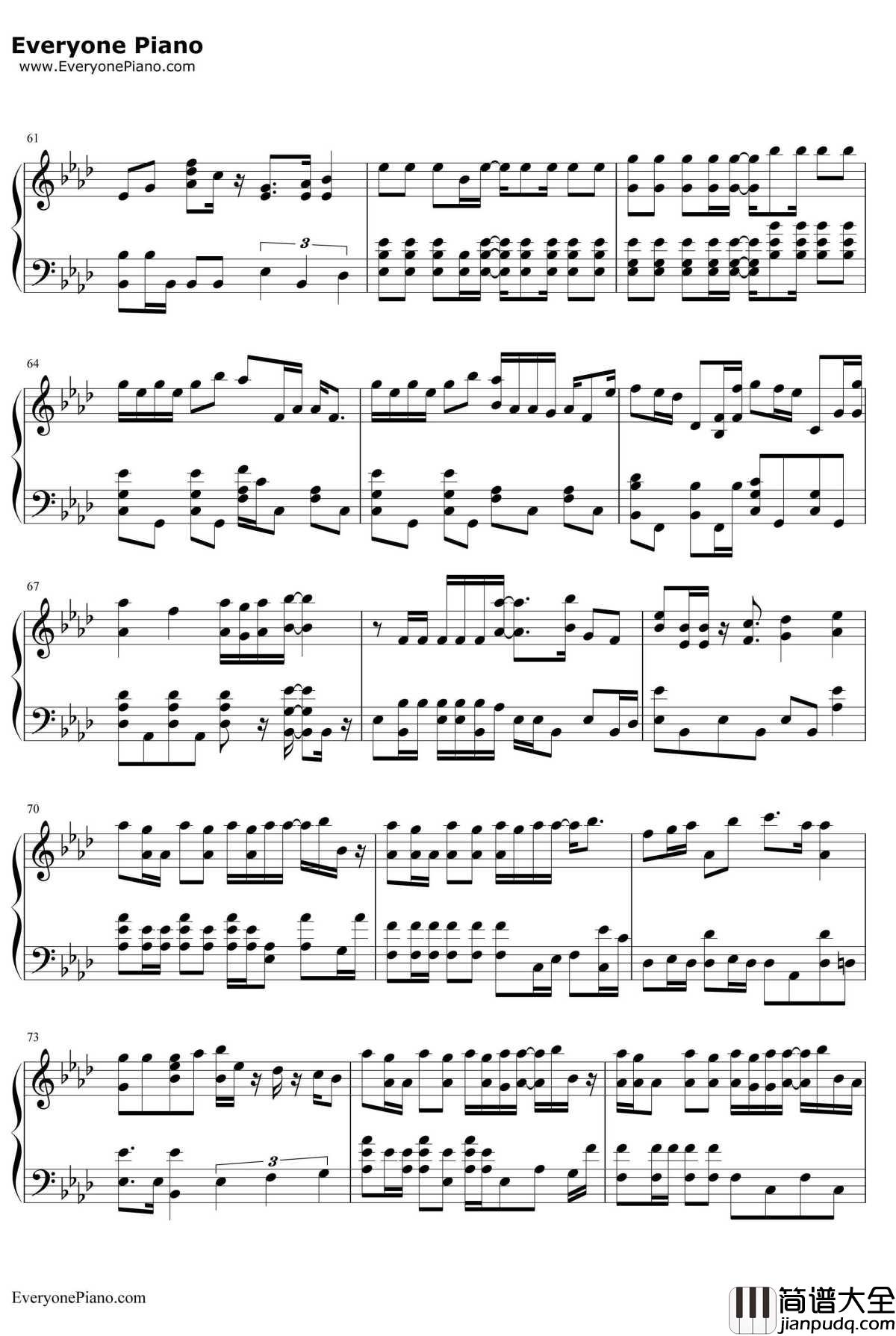 心のプラカード钢琴谱_AKB48_心意告示牌_AKB48