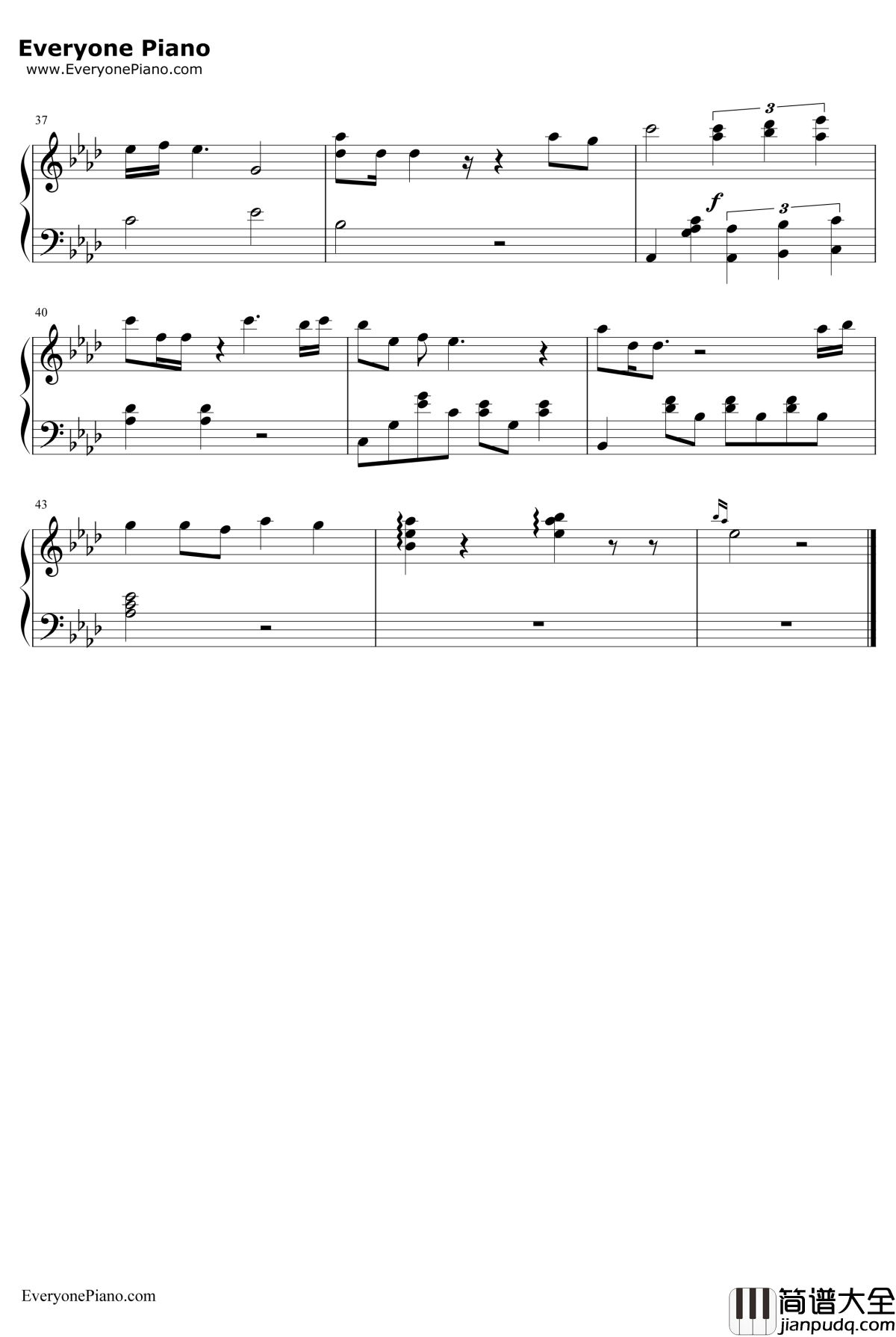 习惯失恋钢琴谱_容祖儿