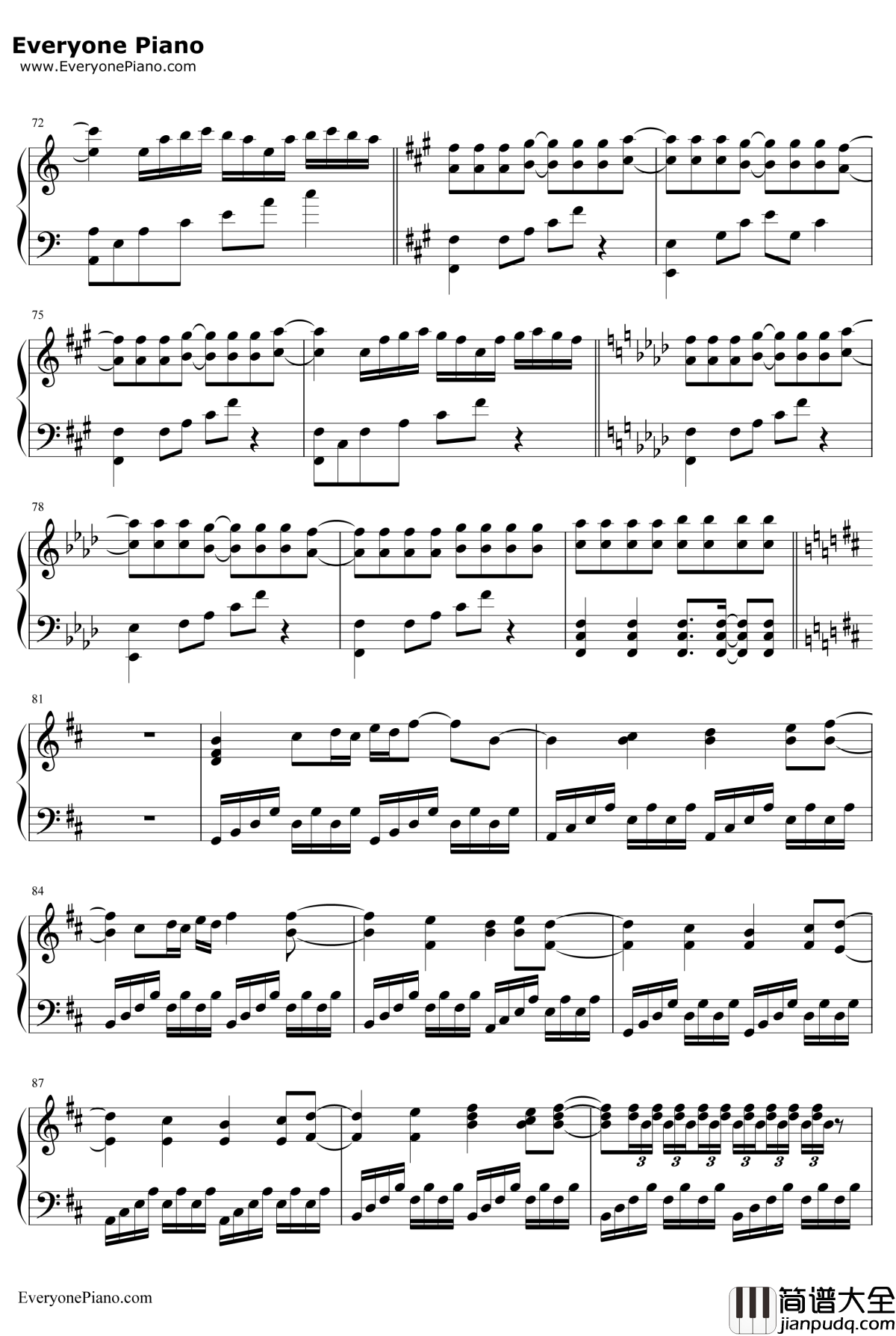 少女幻葬~Necro钢琴谱_东方Project_Fantasy_东方妖妖梦八云蓝主题曲