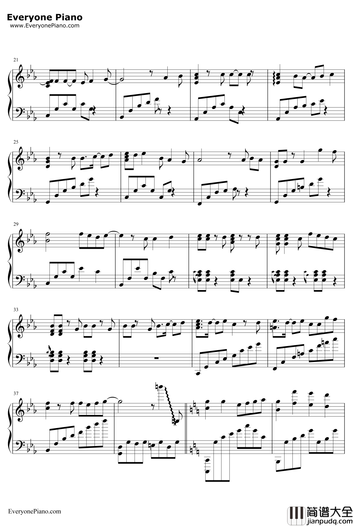 渐渐被你吸引钢琴谱_FIELDOFVIEW_龙珠GT片头曲