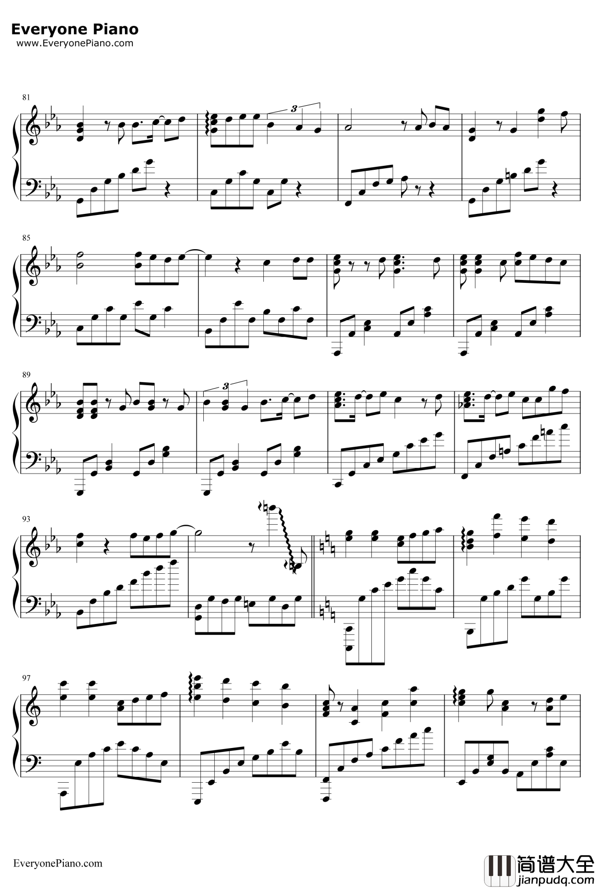 渐渐被你吸引钢琴谱_FIELDOFVIEW_龙珠GT片头曲