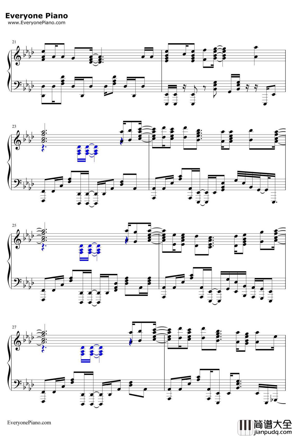 Brave_Shine钢琴谱_Aimer_Fate/staynightUnlimitedBladeWorksOP2