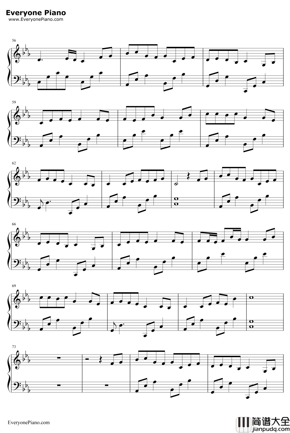 死在江南烟雨中钢琴谱_夏洛菲汤川