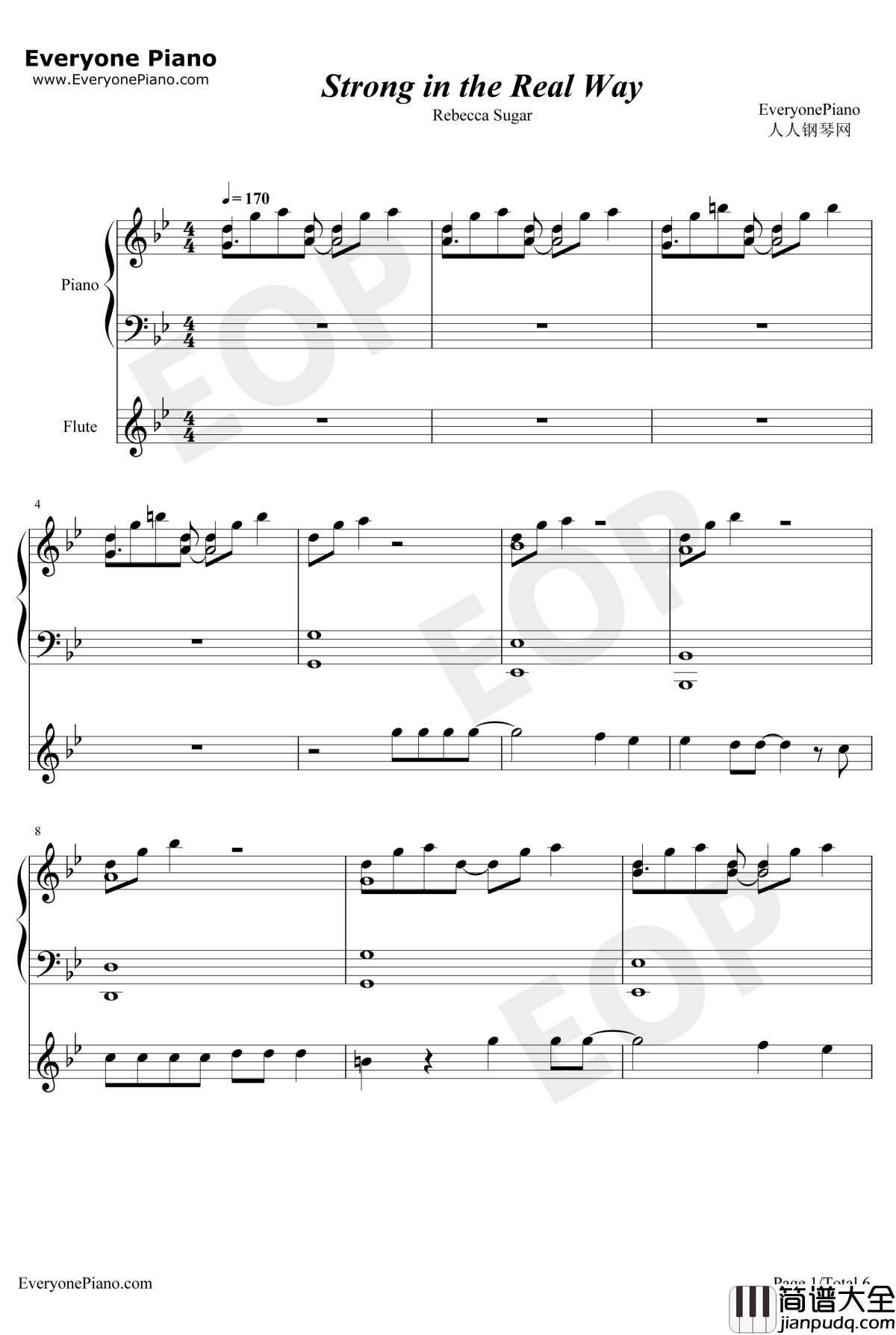 Strong_in_the_Real_Way钢琴谱_RebeccaSugar_宇宙小子OST