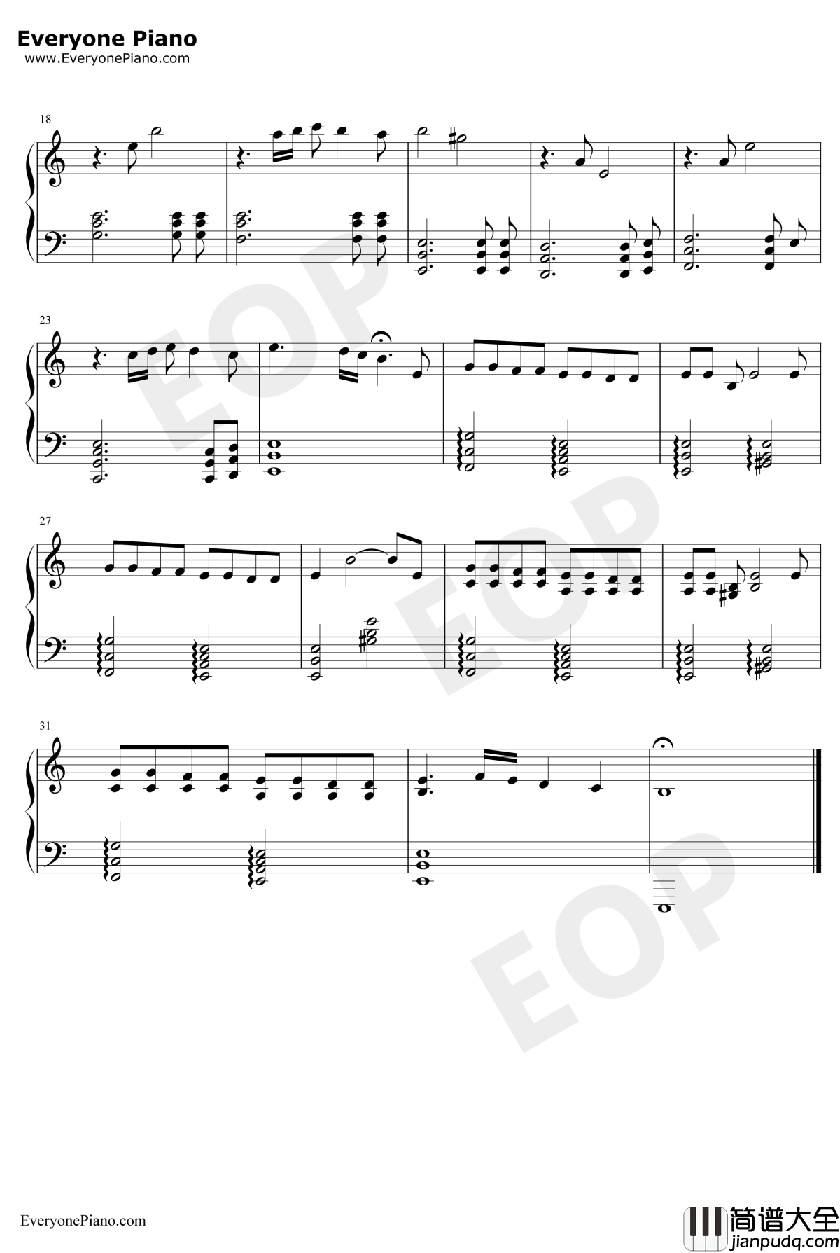 Renesmee'sLullaby钢琴谱_CarterBurwell_暮光之城4破晓下OST