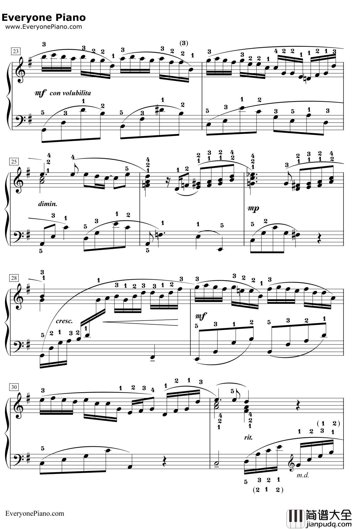 花火钢琴谱_梁咏琪