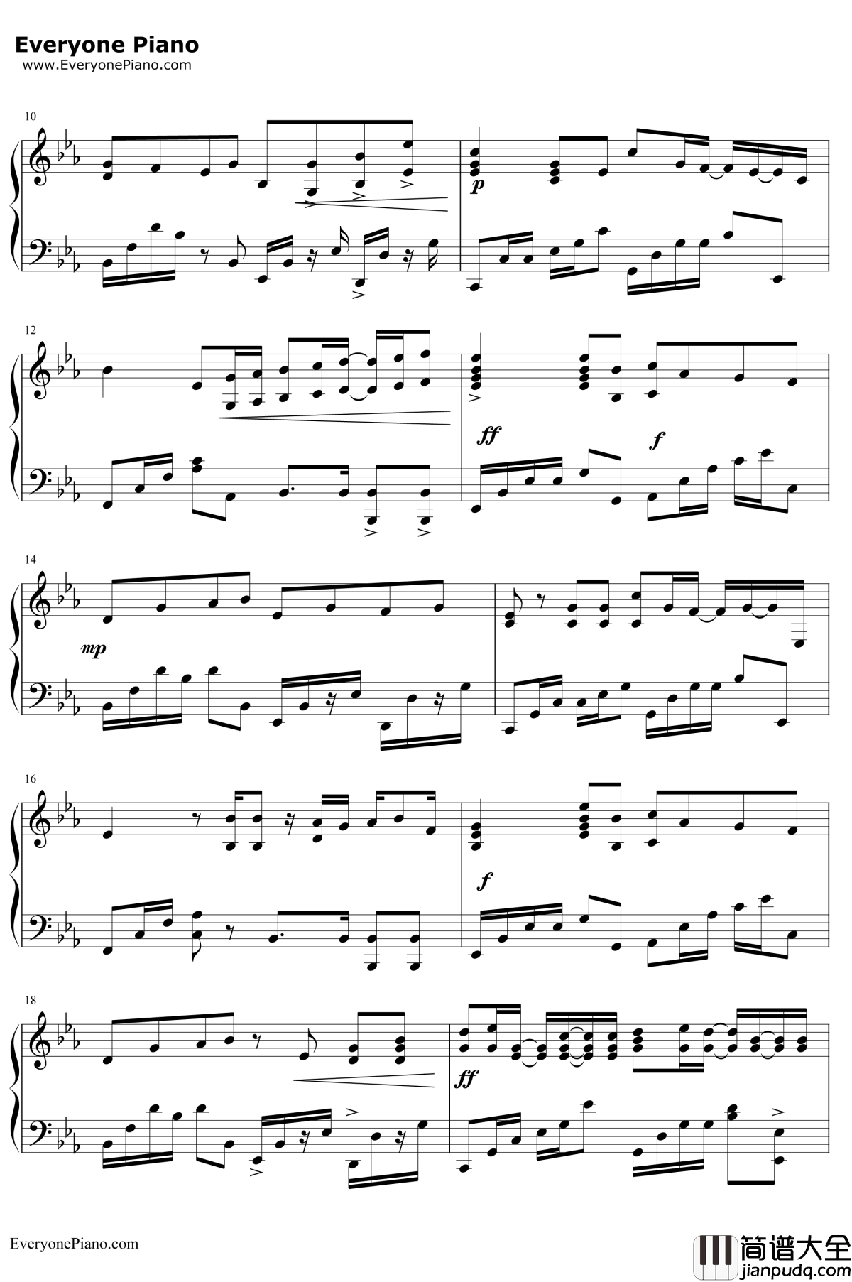 岁月如歌钢琴谱_陈奕迅_冲上云霄主题曲