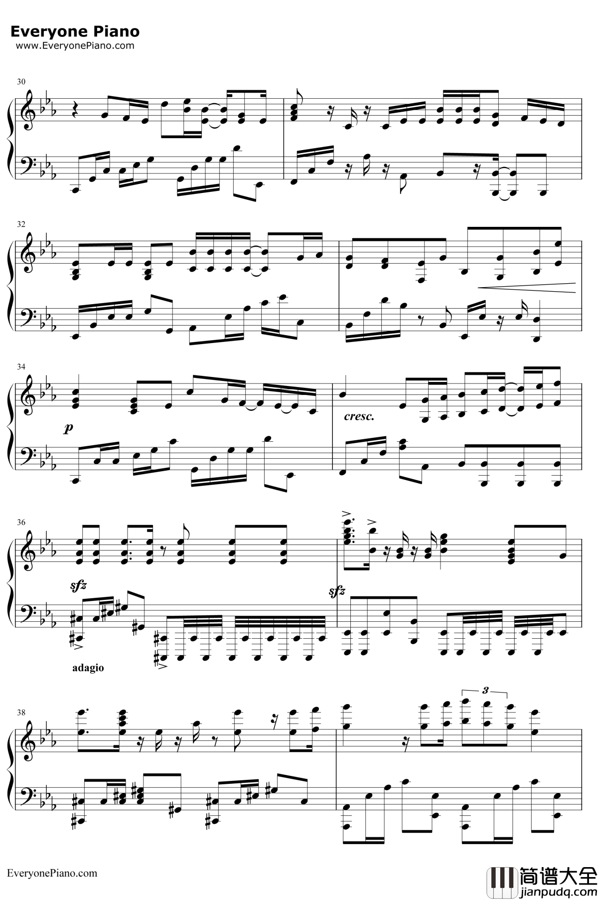 岁月如歌钢琴谱_陈奕迅_冲上云霄主题曲