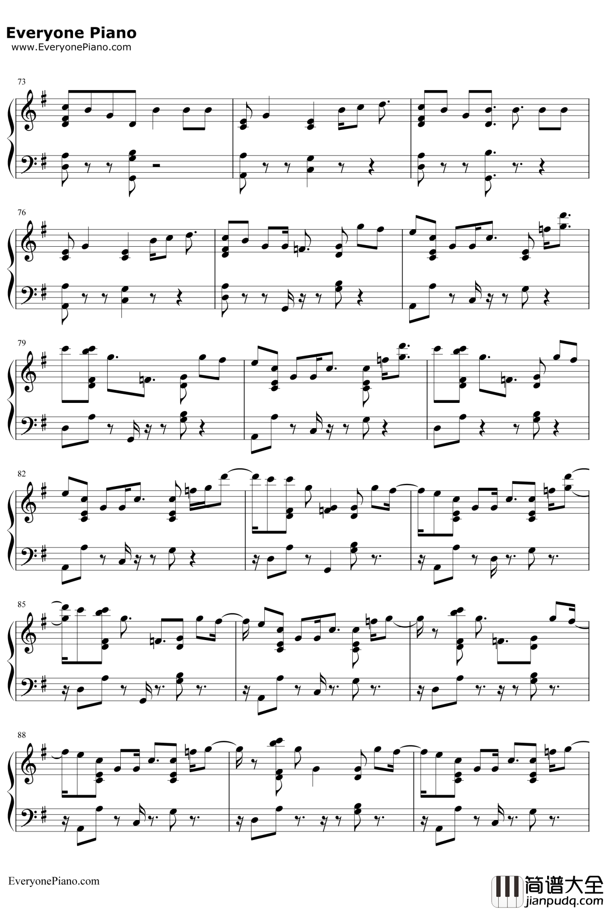 BibiaBeYeYe钢琴谱_EdSheeran_EdSheeran