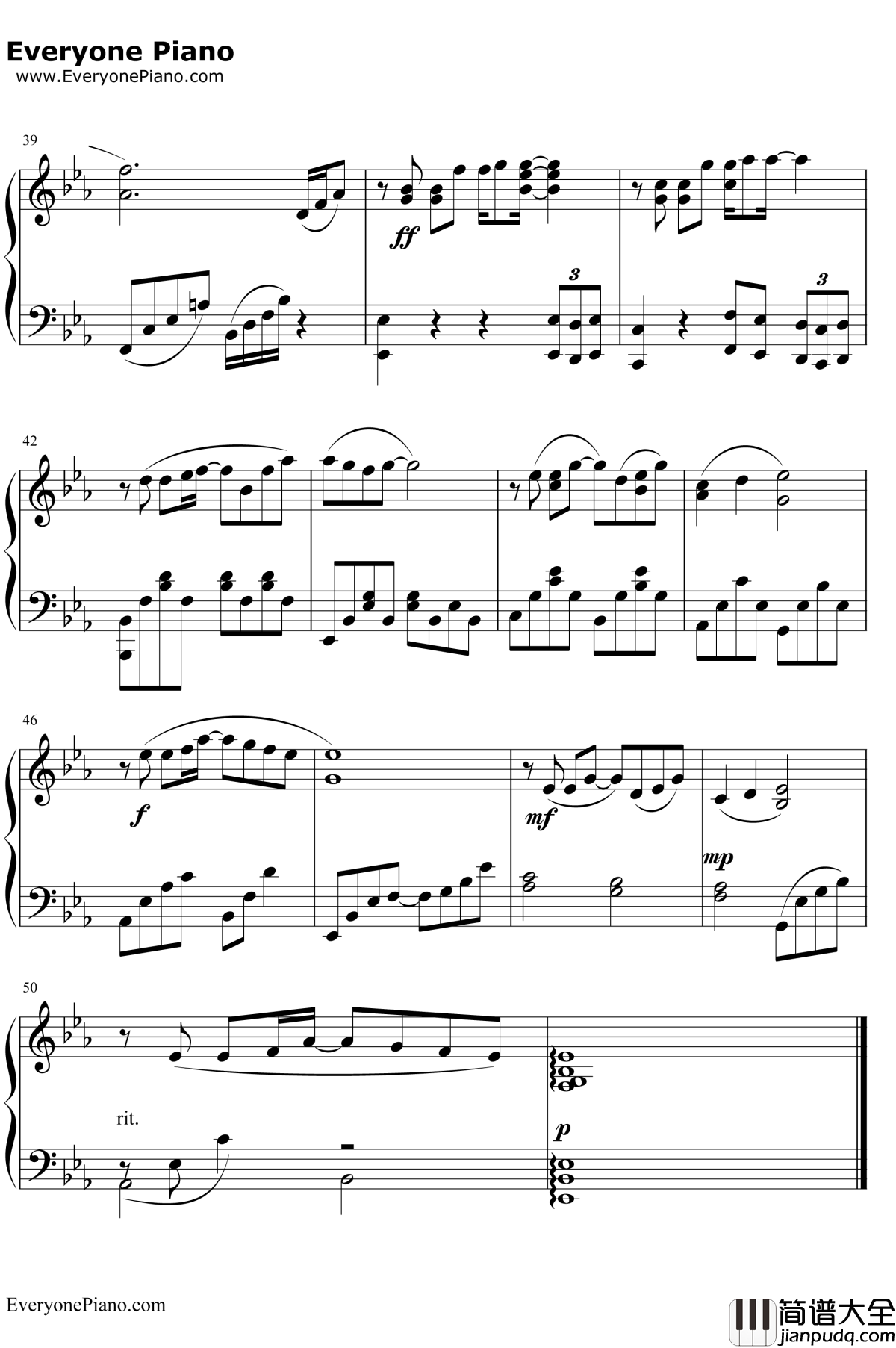 为爱说抱歉钢琴谱_孙楠_蓝色妖姬主题曲