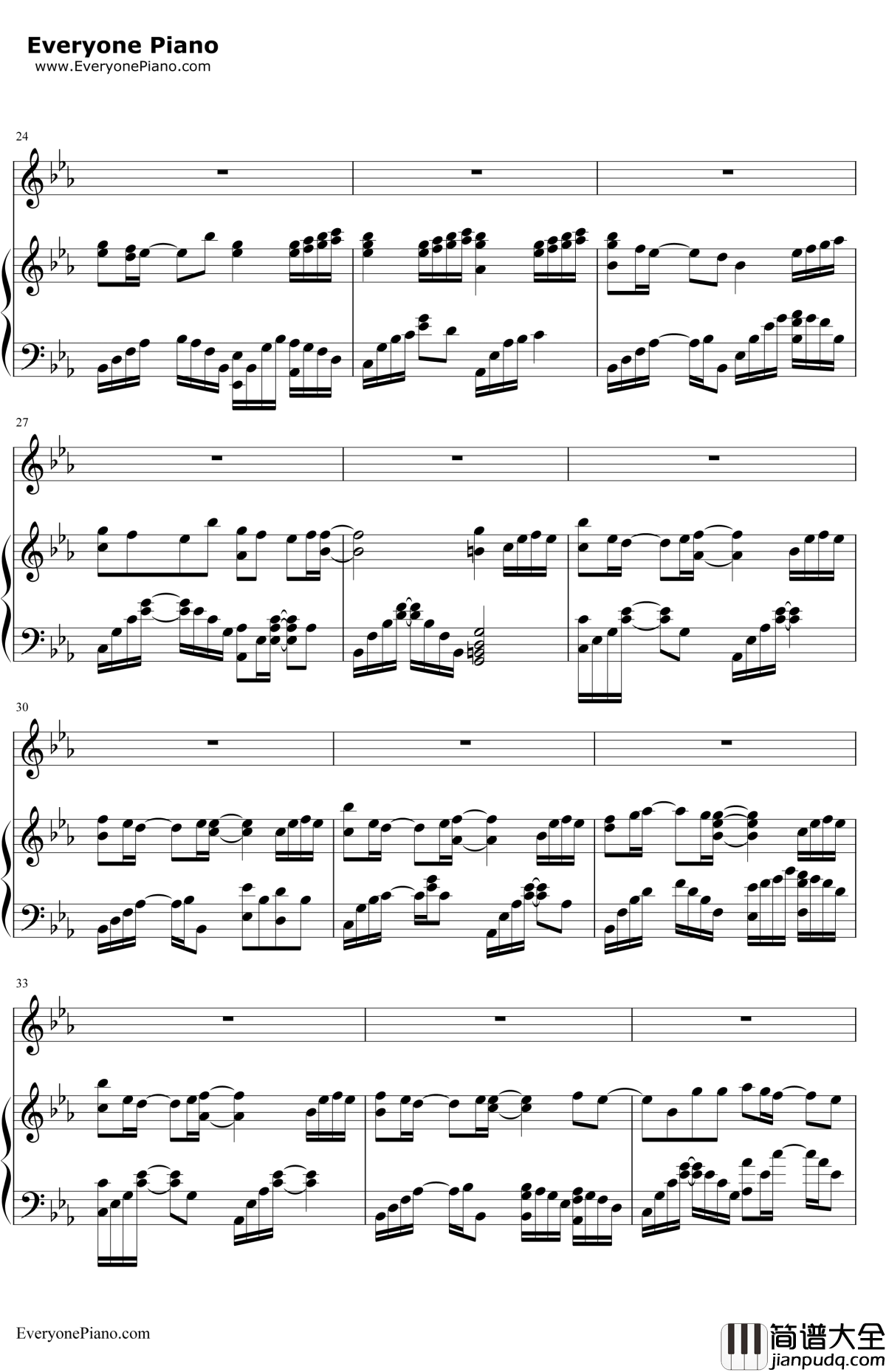 一半一半钢琴谱__洛天依