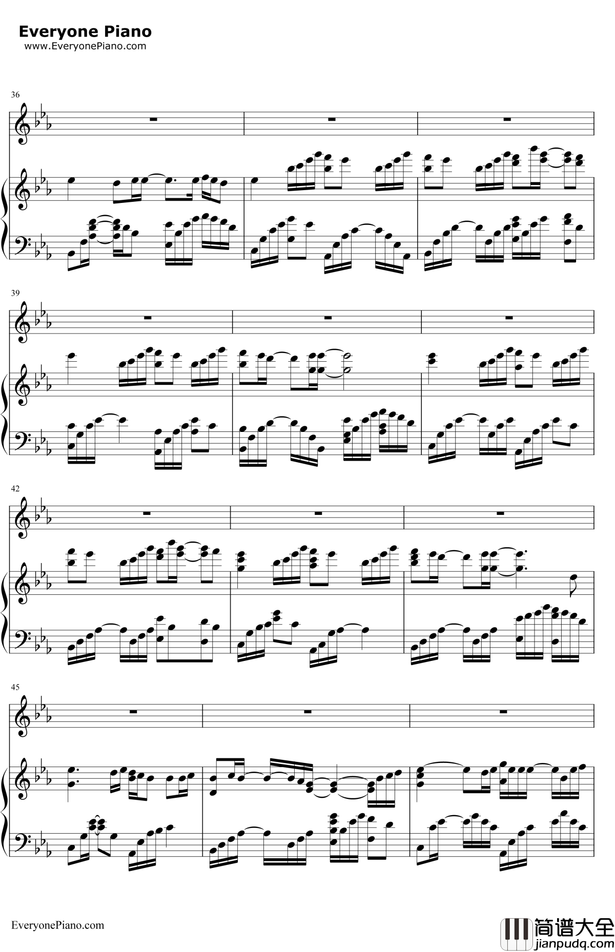 一半一半钢琴谱__洛天依