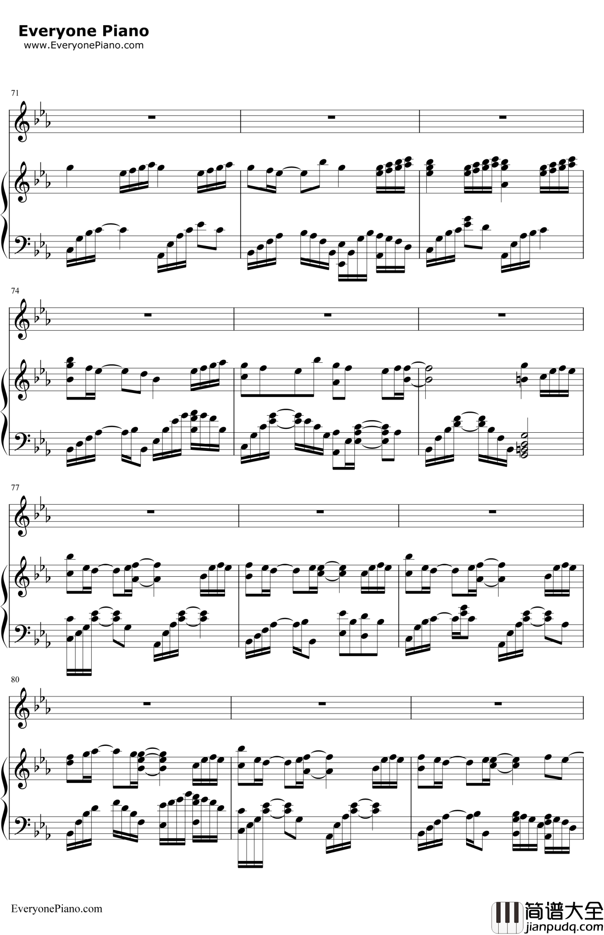 一半一半钢琴谱__洛天依