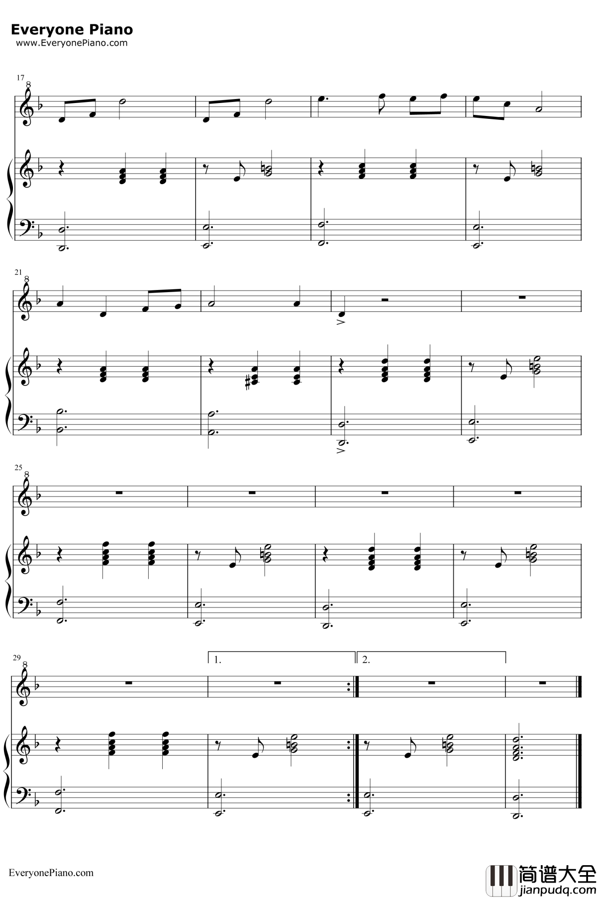 Song_of_Storms钢琴谱_近藤浩治_塞尔达传说背景音乐