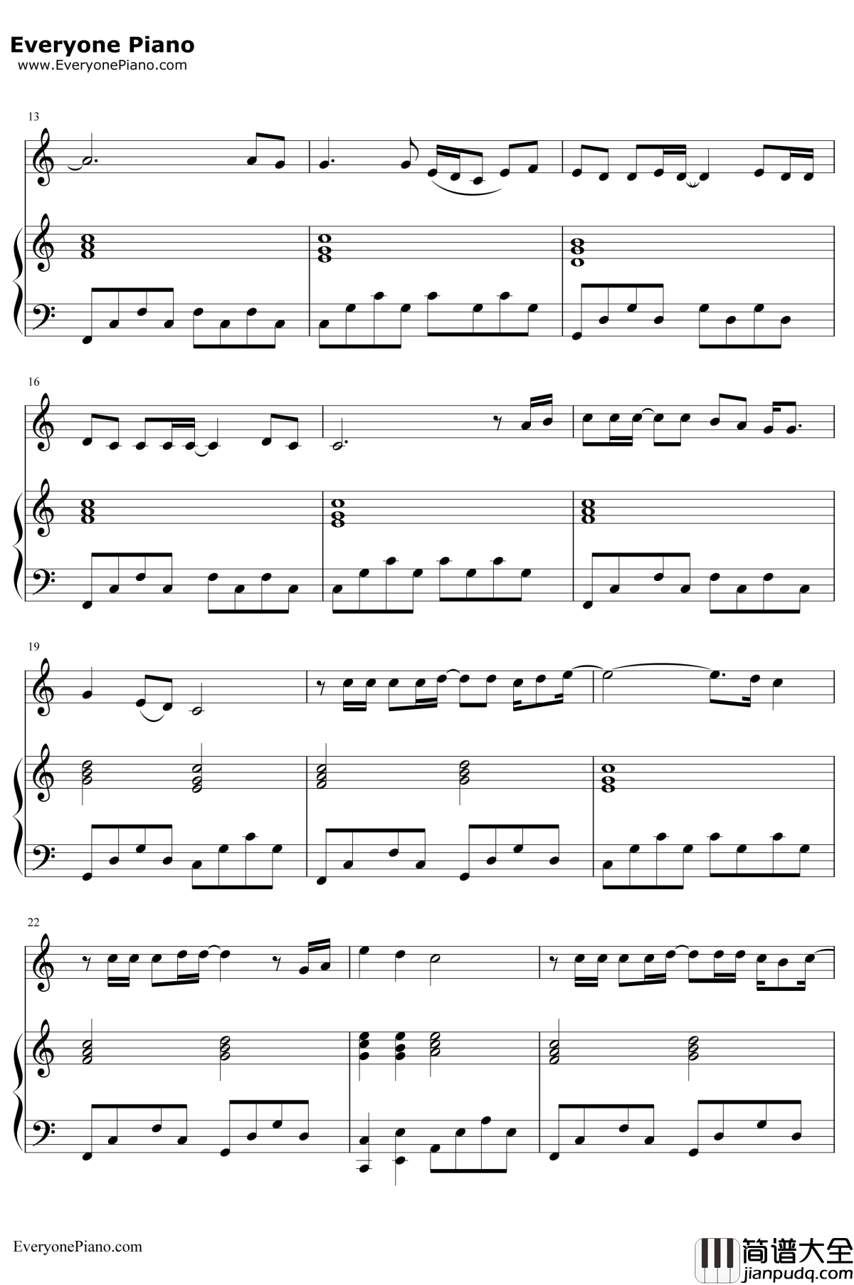 海阔天空伴奏版钢琴谱_Beyond