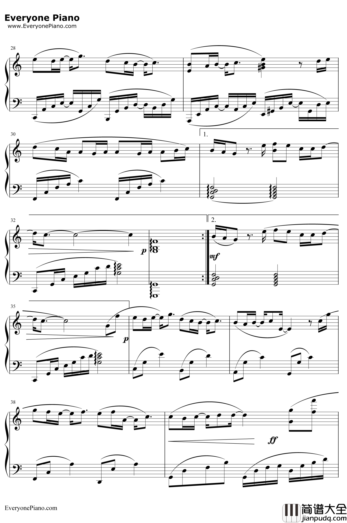 左半边翅膀钢琴谱_许飞__一起又看流星雨片尾曲