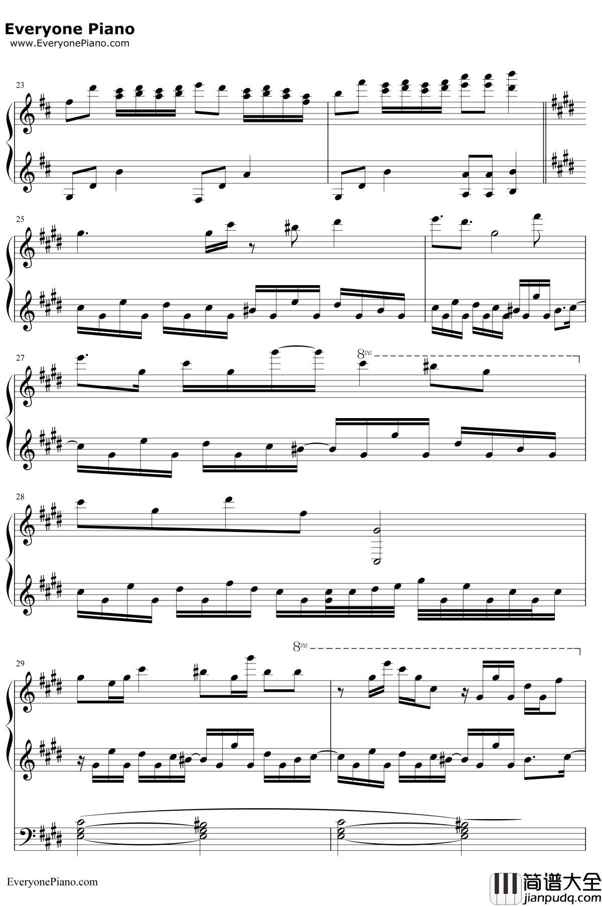 華のメッセンジャー钢琴谱_幽閉サテライト_幽閉サテライト