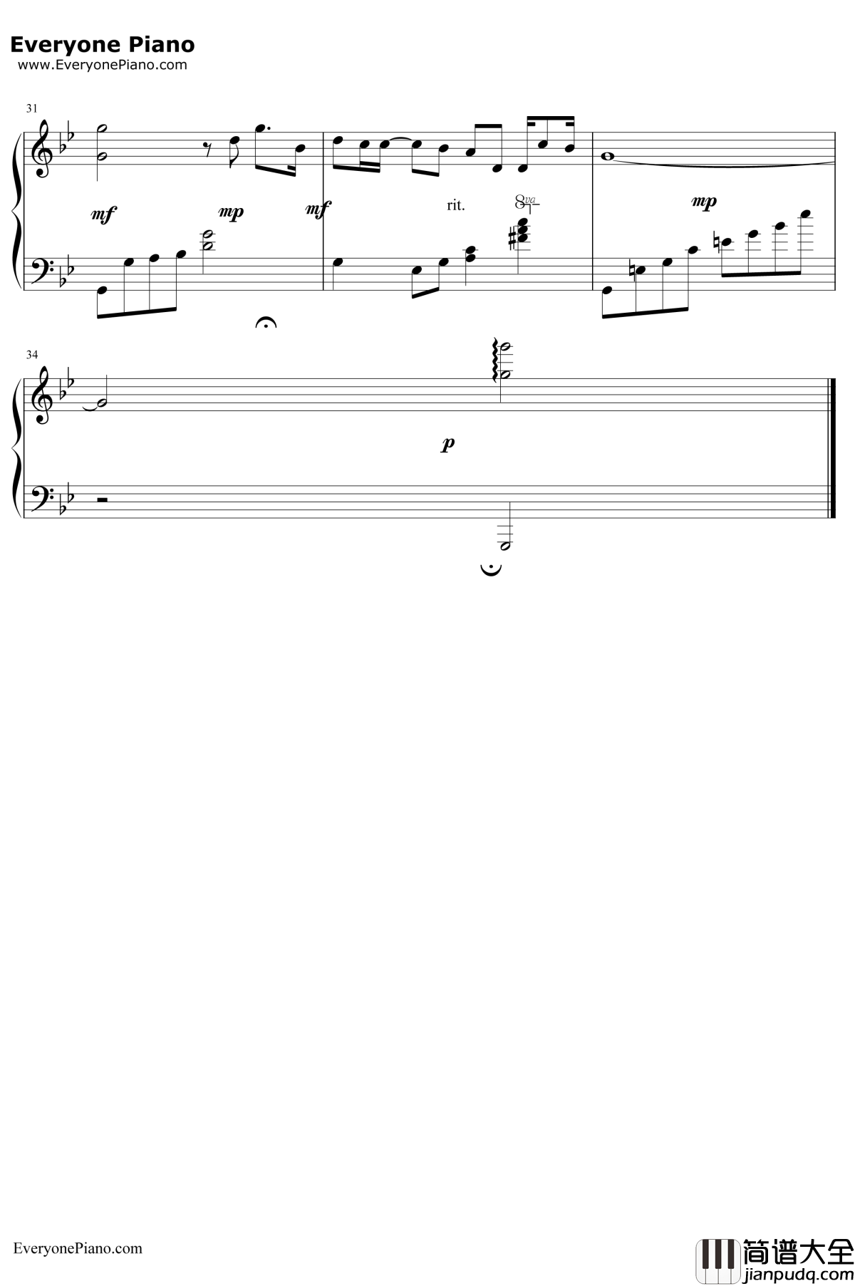 是否爱过我钢琴谱_孙楠_像雾像雨又像风主题曲