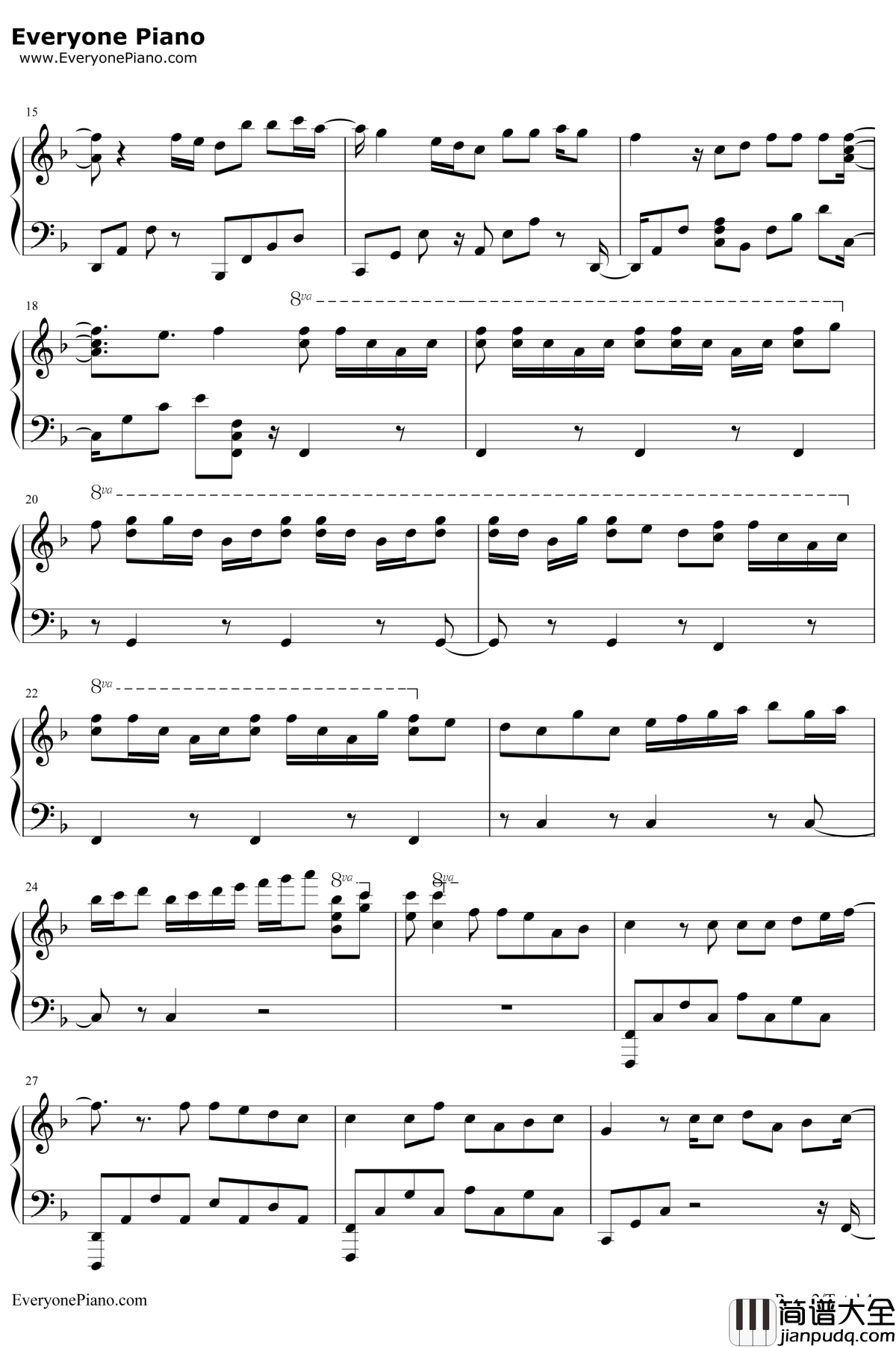 爱情天堂钢琴谱_陈慧琳_LoveParadise