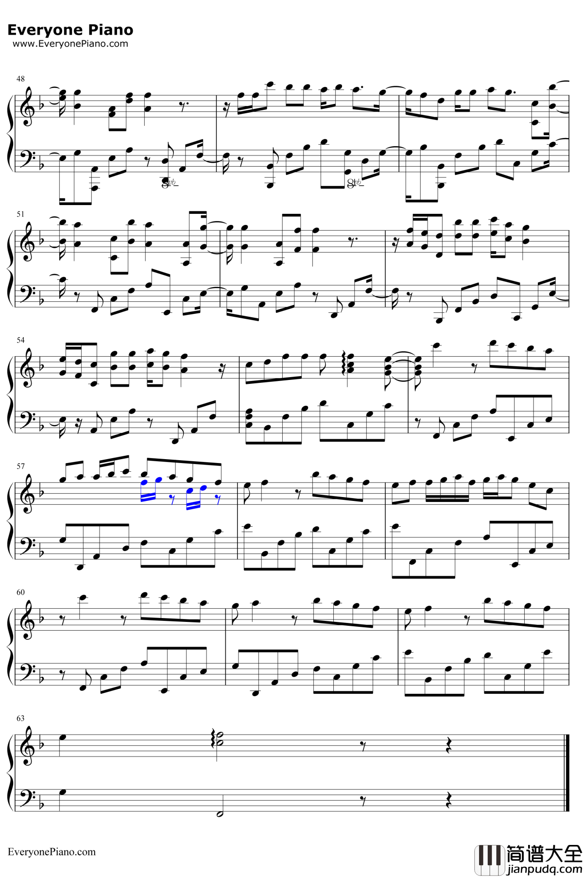 爱情天堂钢琴谱_陈慧琳_LoveParadise