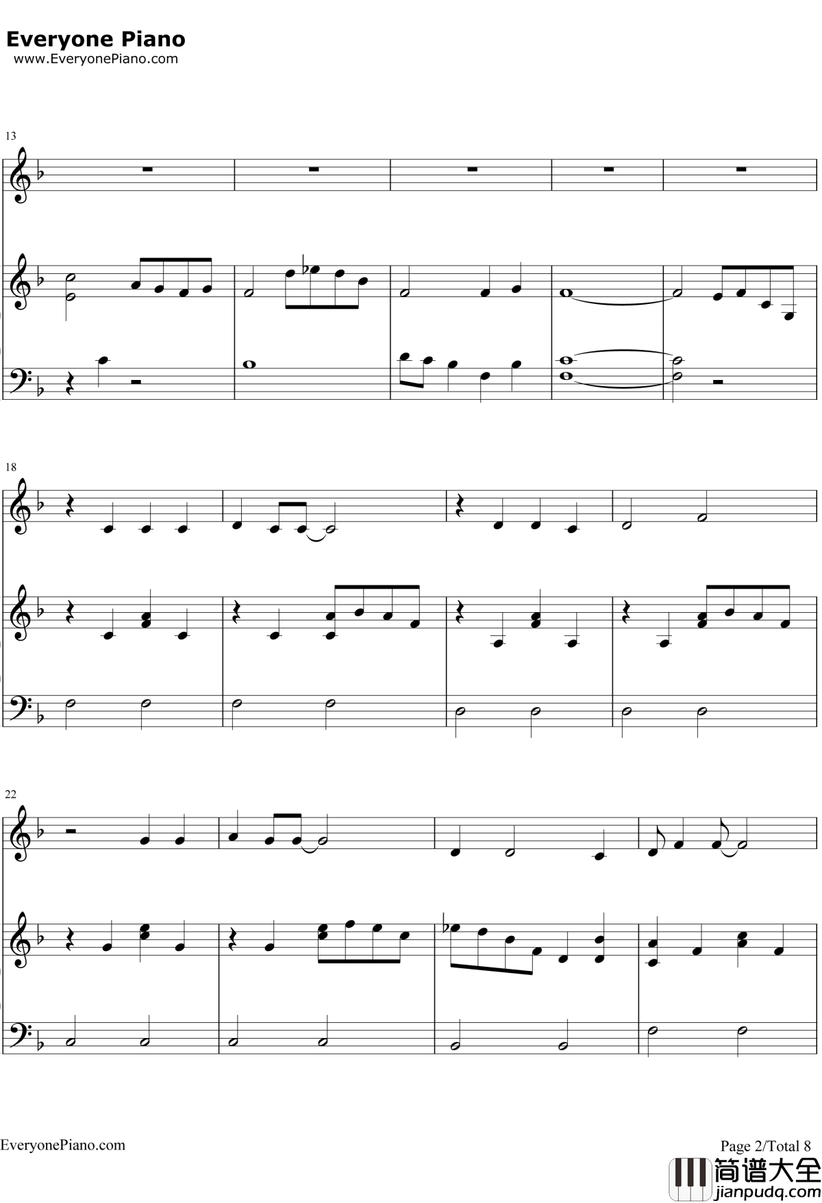 家乡的路钢琴谱_月岛雫本名阳子_侧耳倾听主题曲_宫崎骏动漫