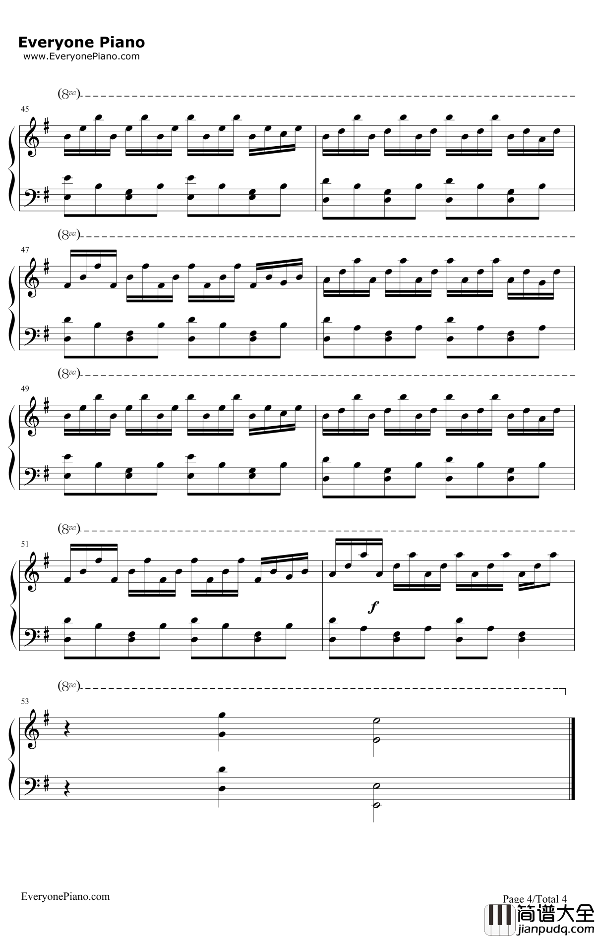 _天使爱美丽_主题曲钢琴谱_YannTiersen_Midi简易版