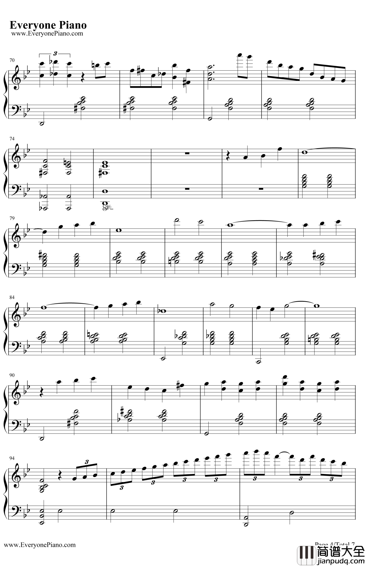 Ballade钢琴谱_久石让_Brother