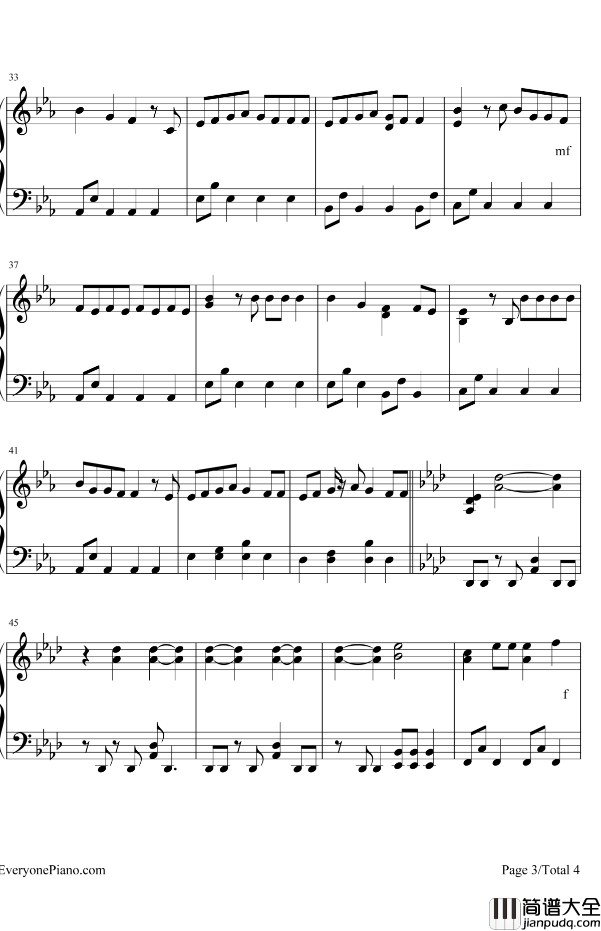 梦灯笼钢琴谱_RADWIMPS__你的名字_OP