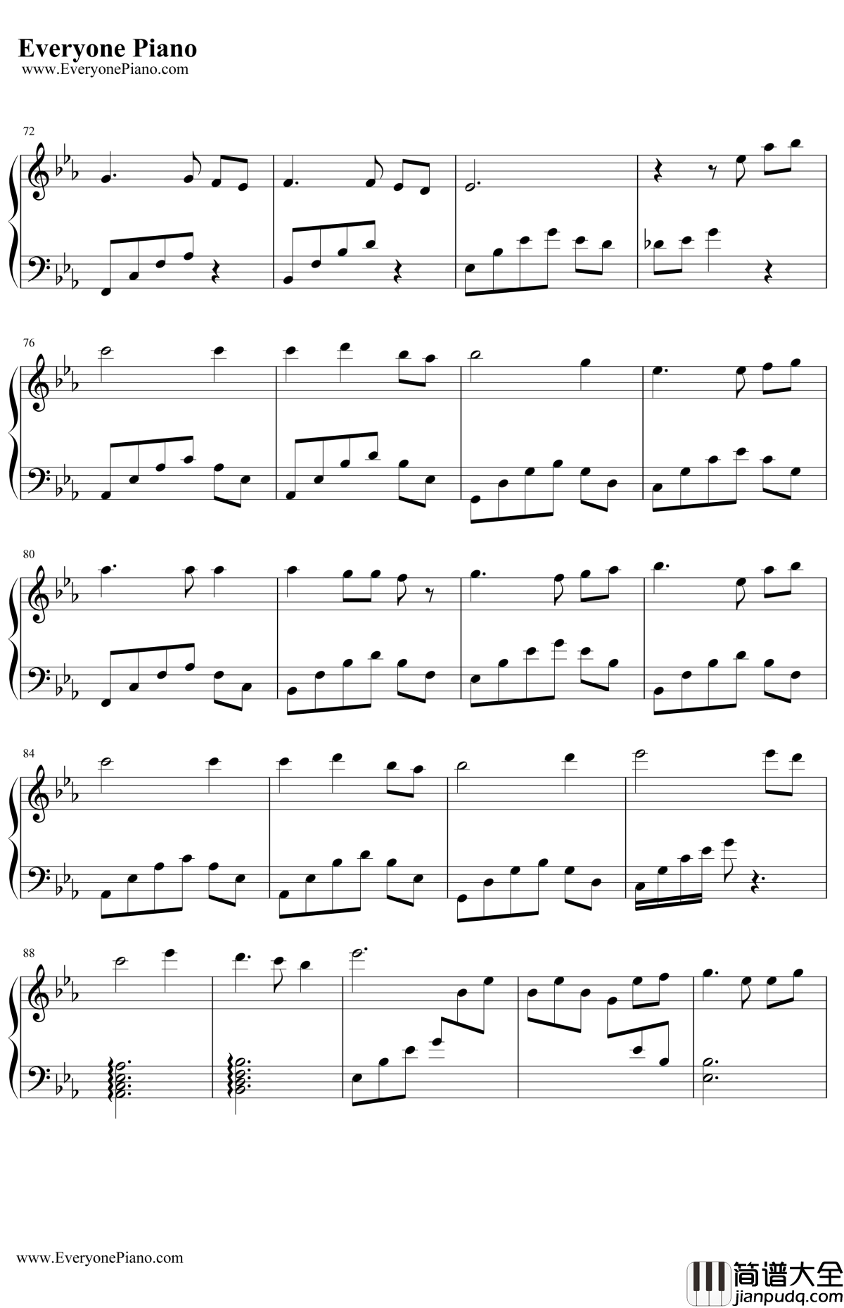 向日葵之家的圆舞曲钢琴谱_藤泽麻衣久石让宫崎骏_悬崖上的金鱼姬插曲