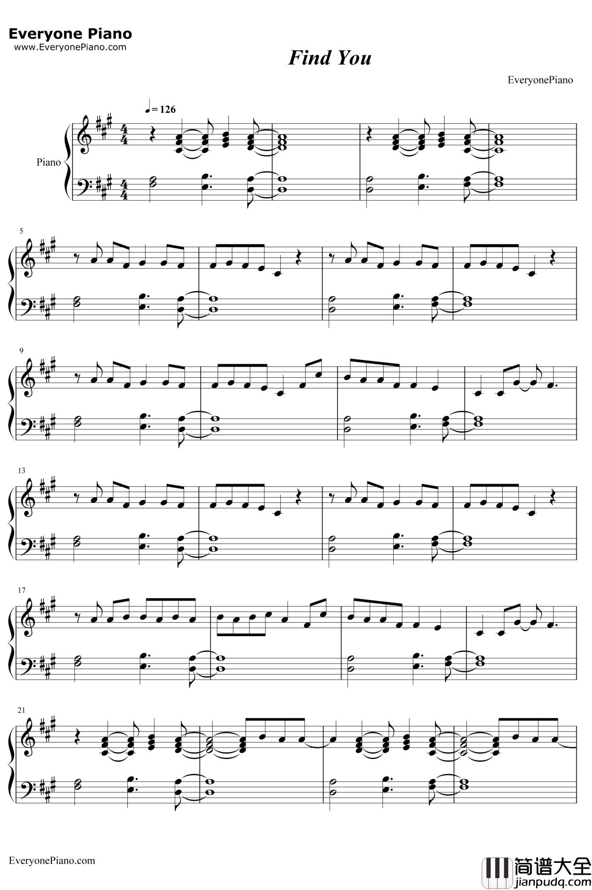 Find_You钢琴谱_NickJonas