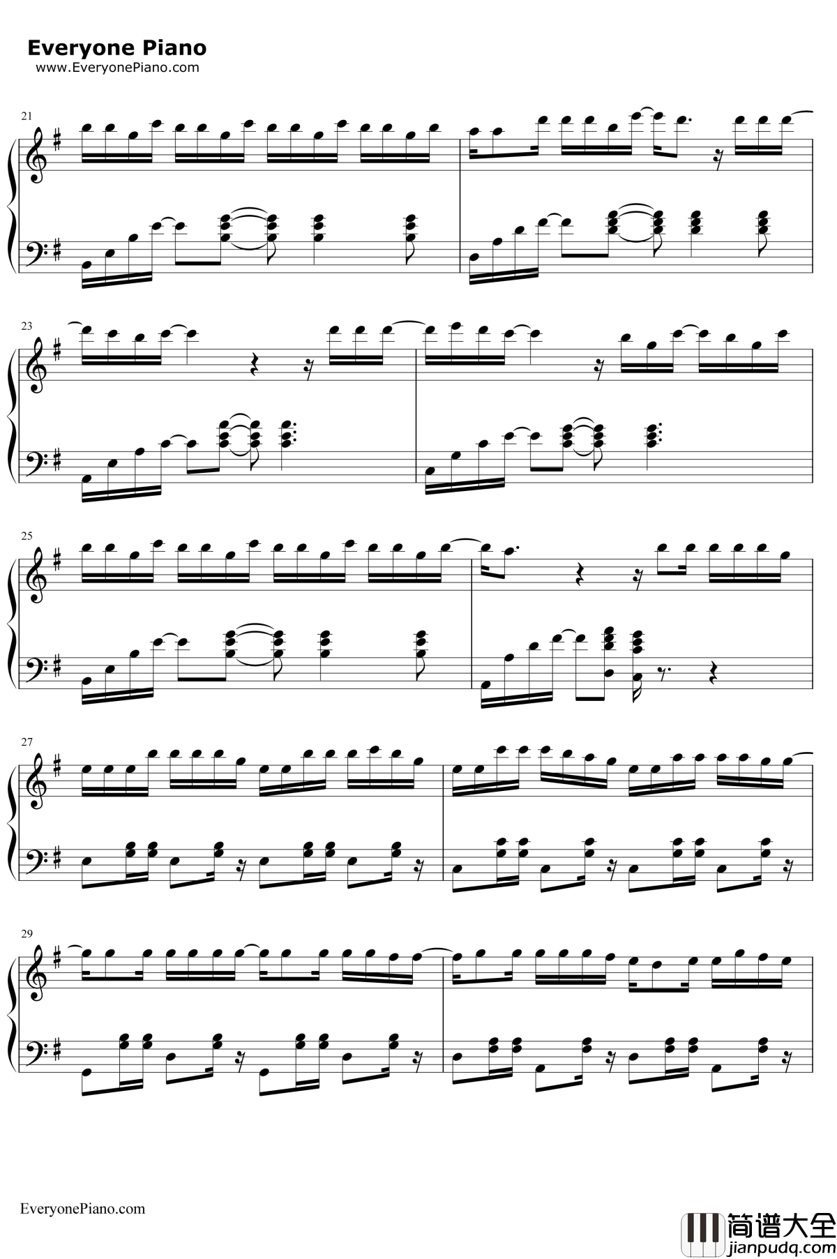 Bailando钢琴谱_EnriqueIglesias