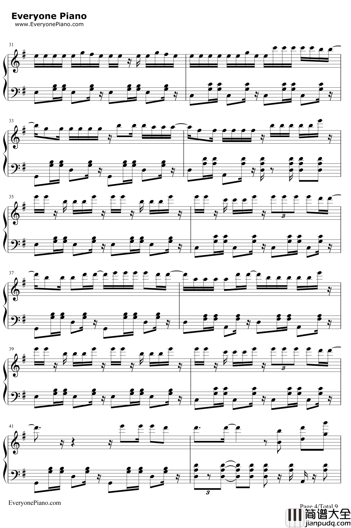 Bailando钢琴谱_EnriqueIglesias