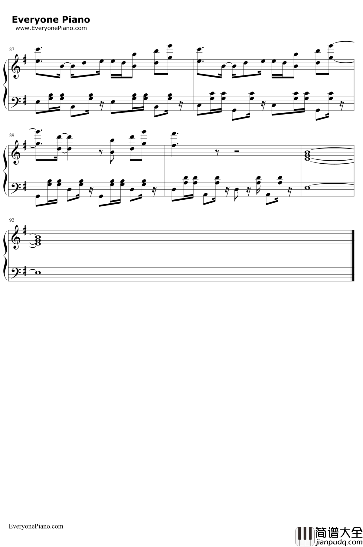 Bailando钢琴谱_EnriqueIglesias