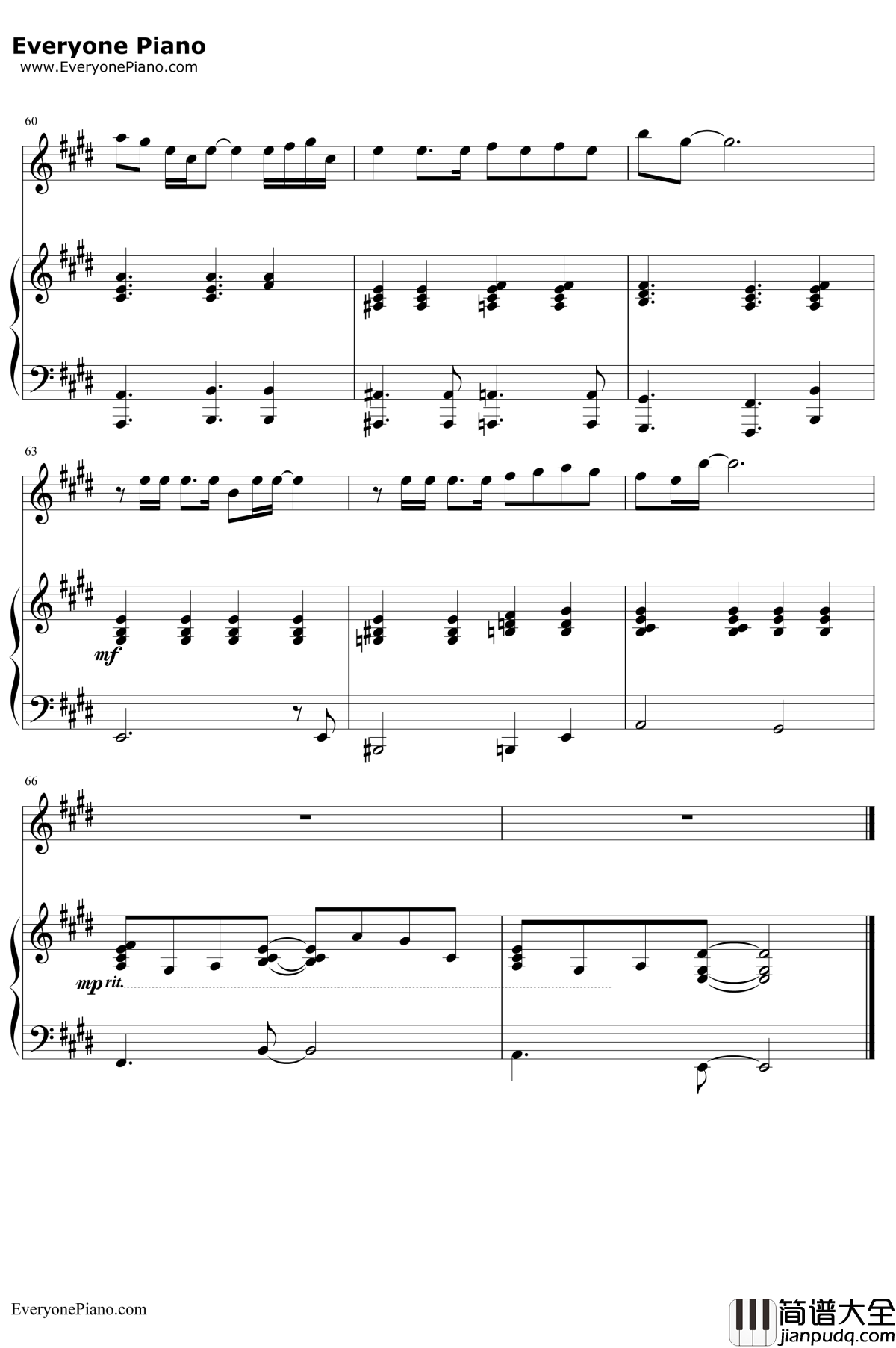 三国駅钢琴谱_Aiko_三国站