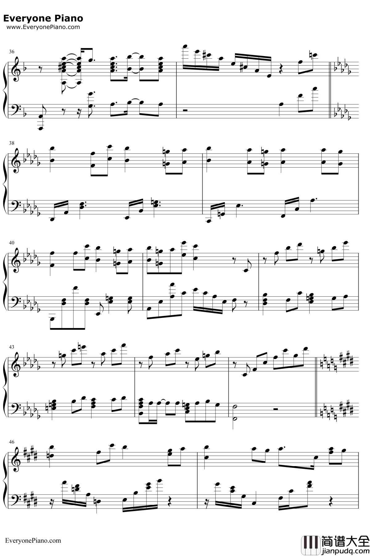 Unfinished钢琴谱_KOTOKO_加速世界ED