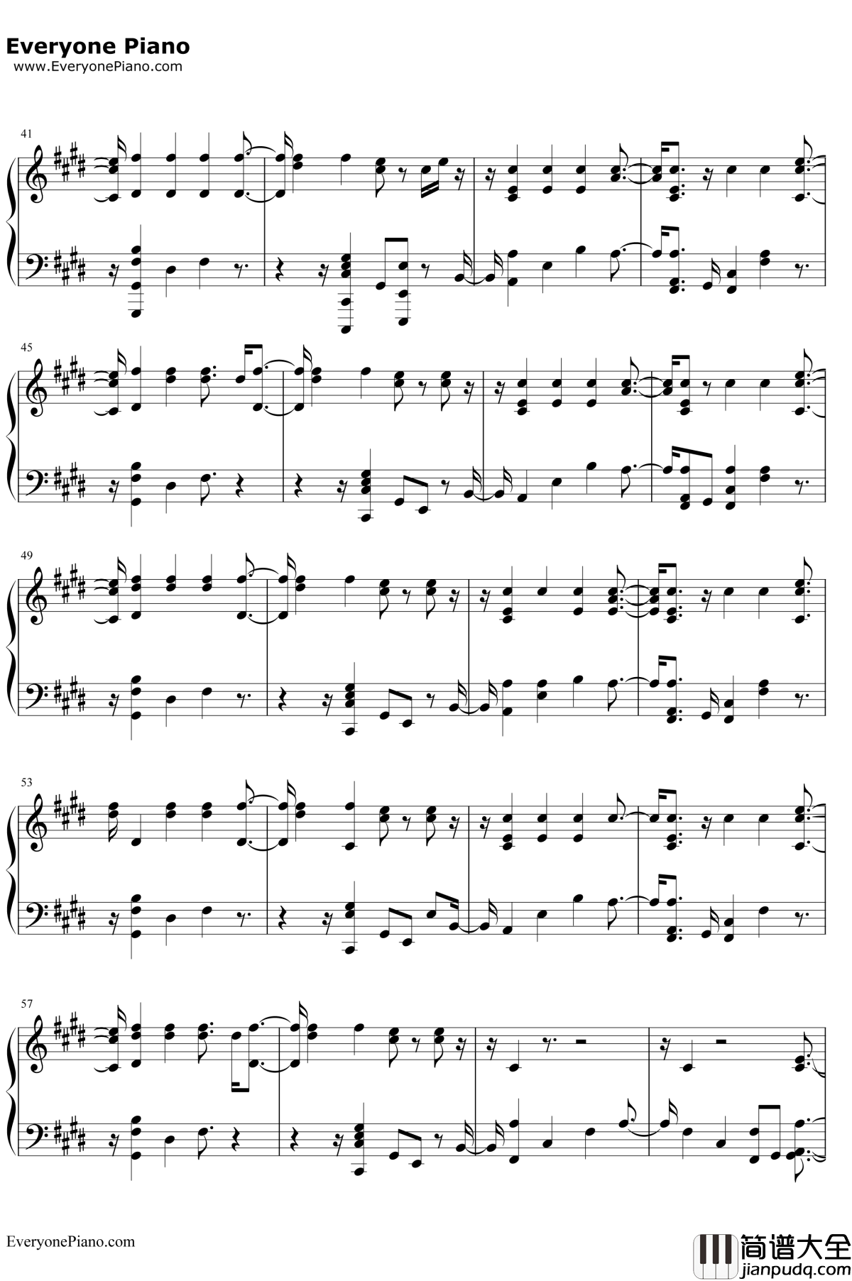 Deliver钢琴谱_FifthHarmony