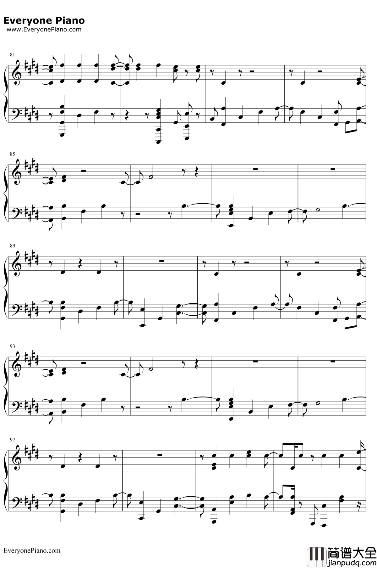 Deliver钢琴谱_FifthHarmony