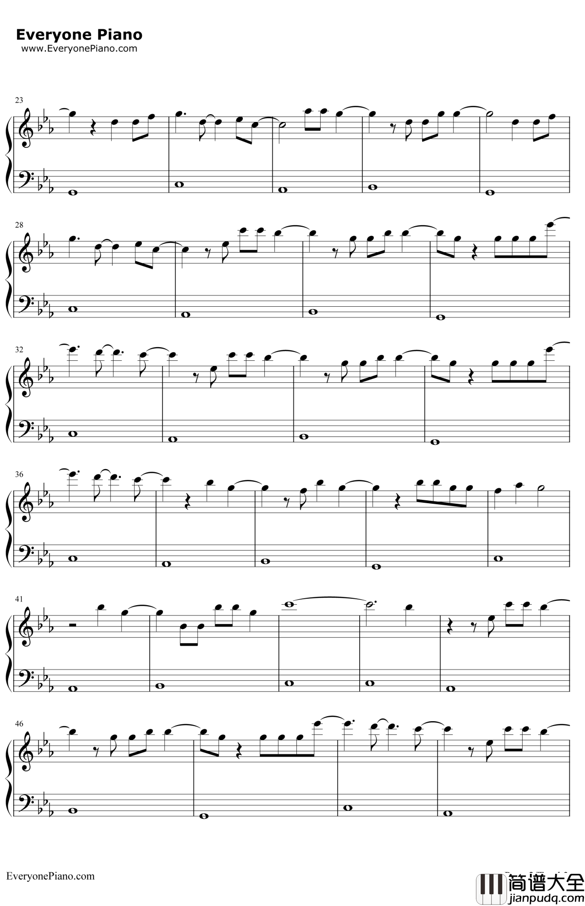 Titanium钢琴谱_DavidGuetta2012快乐大本营