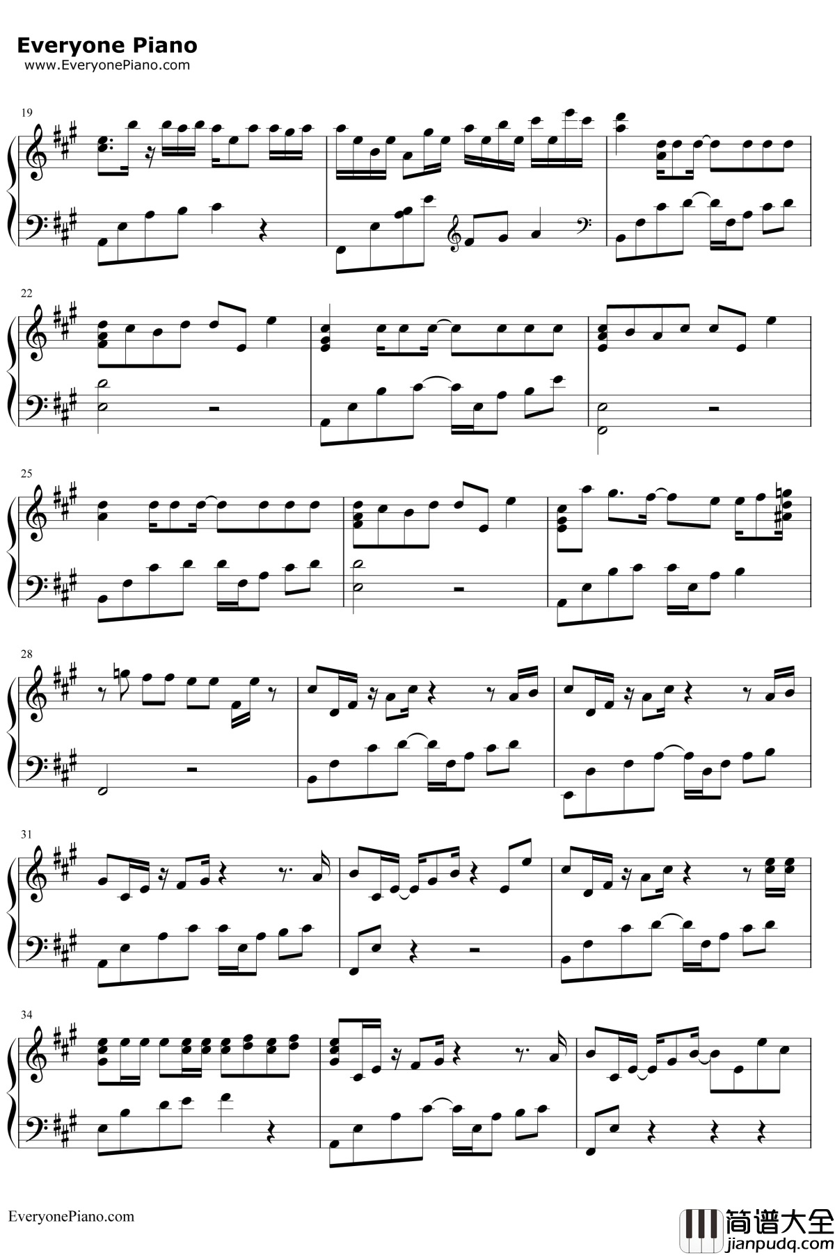 Just_One_Day钢琴谱_防弹少年团