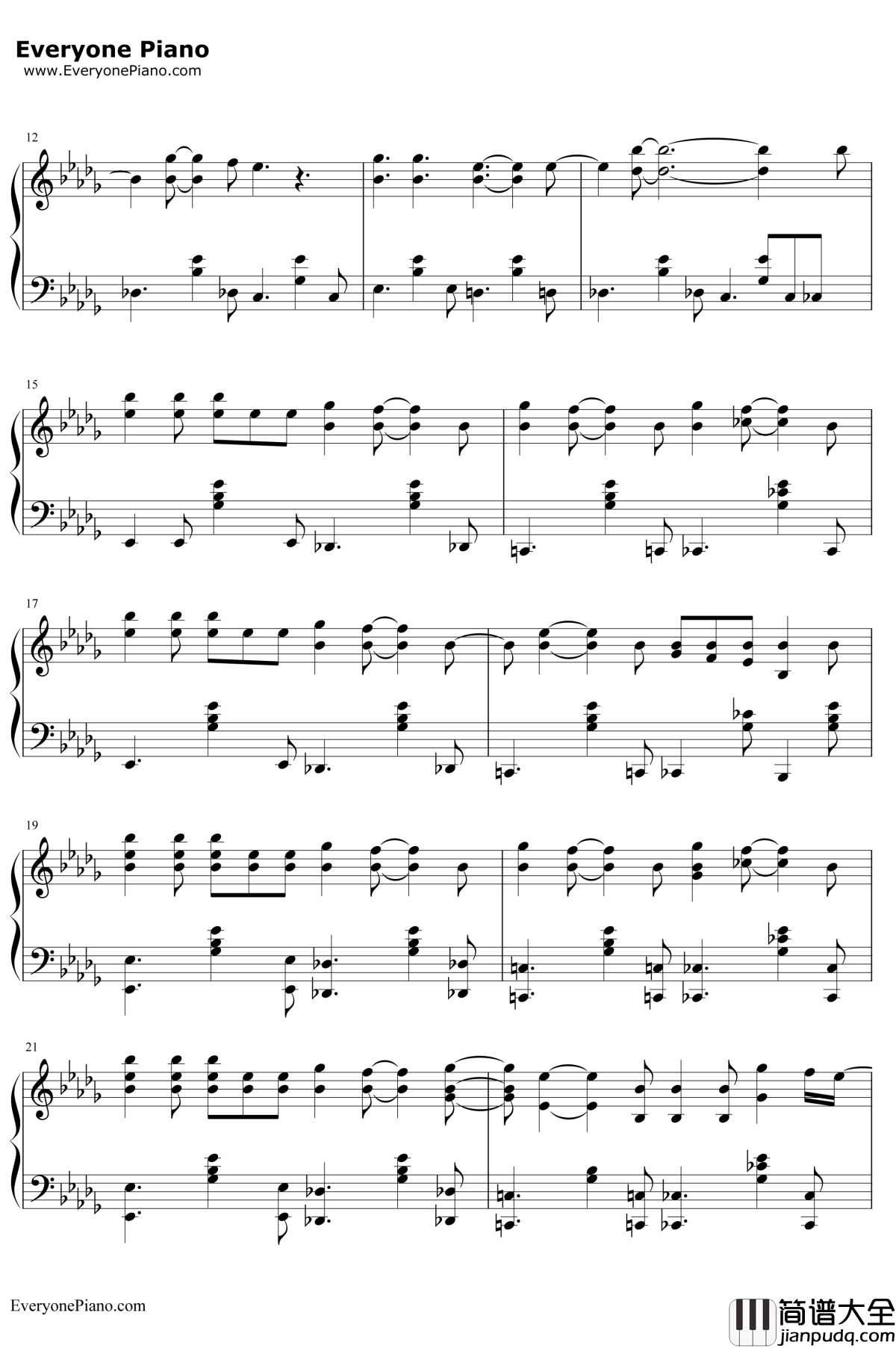 钻石钢琴谱_徐熙媛_泡沫之夏片尾曲