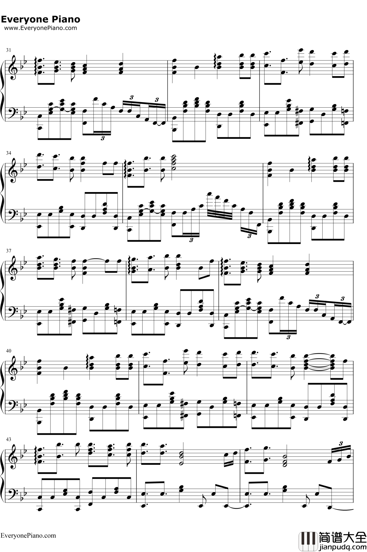 CLICK钢琴谱_Claris_伪恋OP